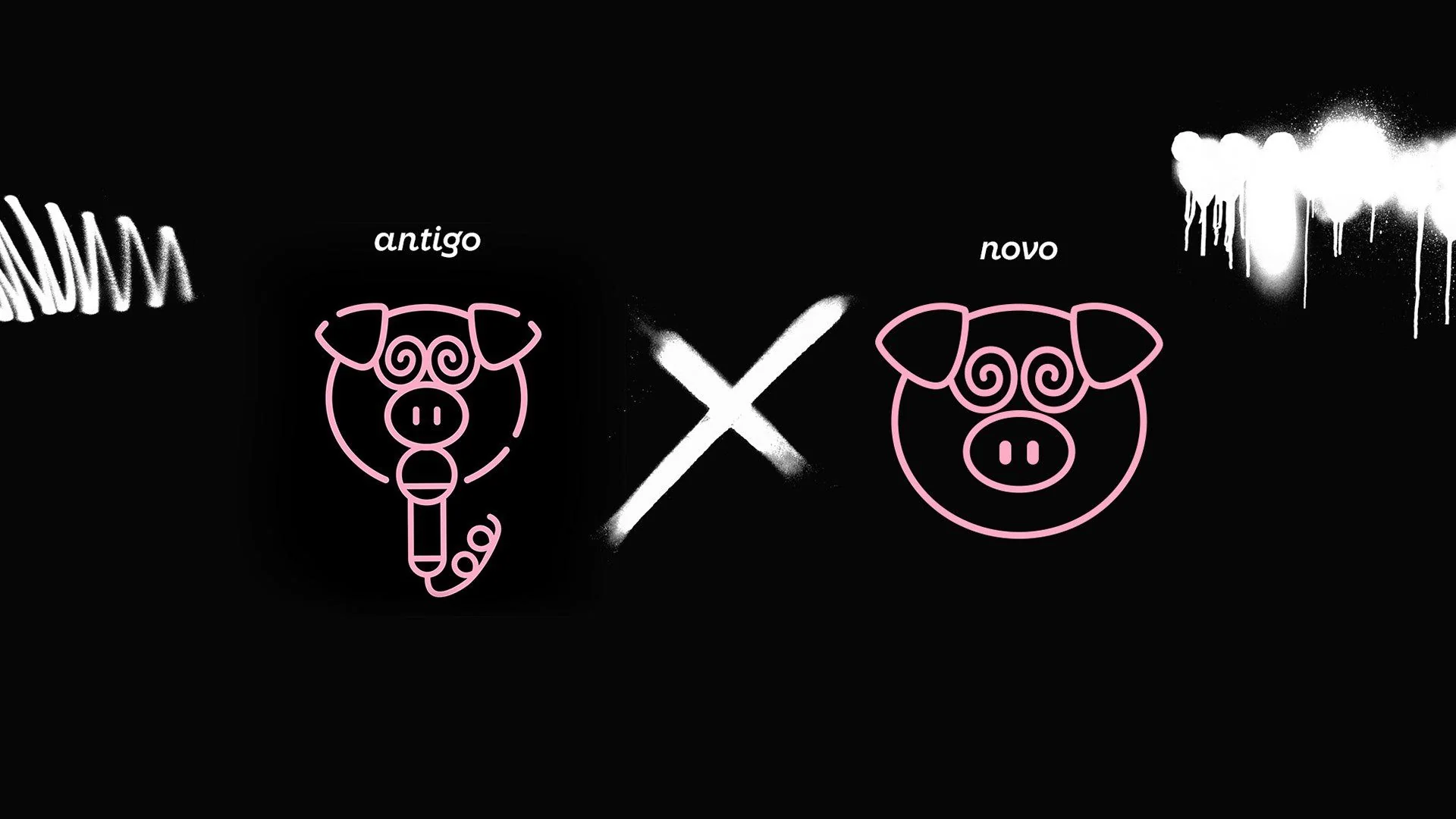 Old and new pig icons side by side
