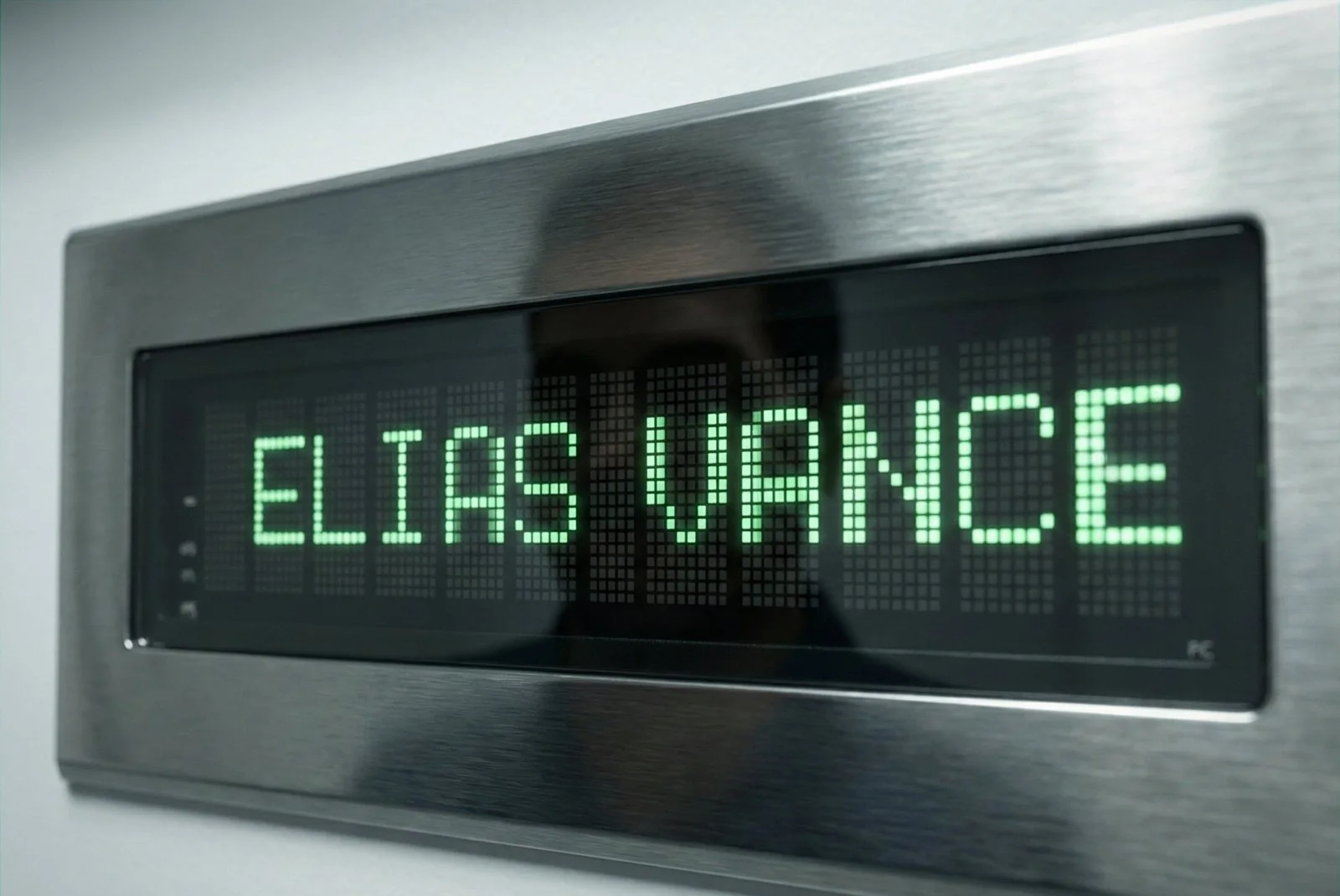 Generated retro LCD display reading Elias Vance