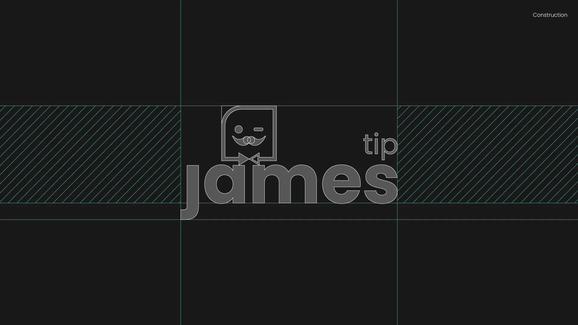 Construction grid of the James Tip logo