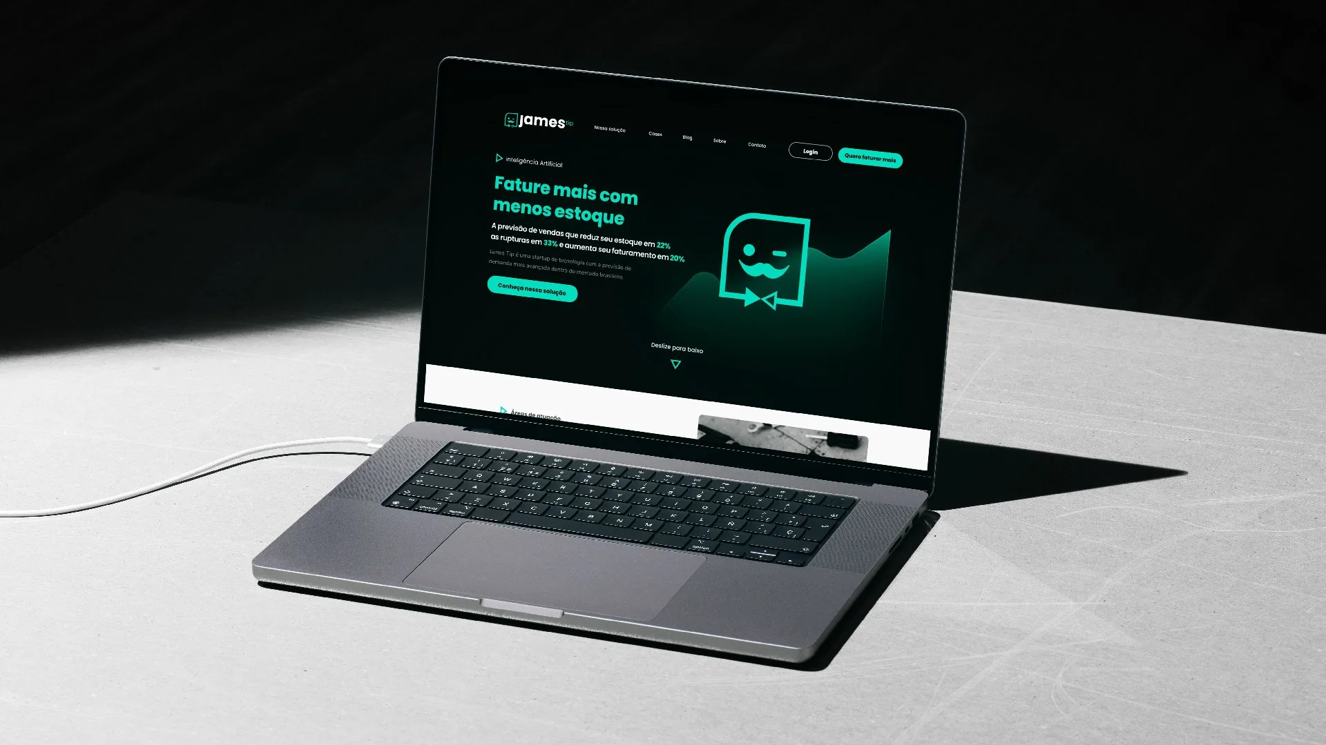 James Tip platform on a laptop