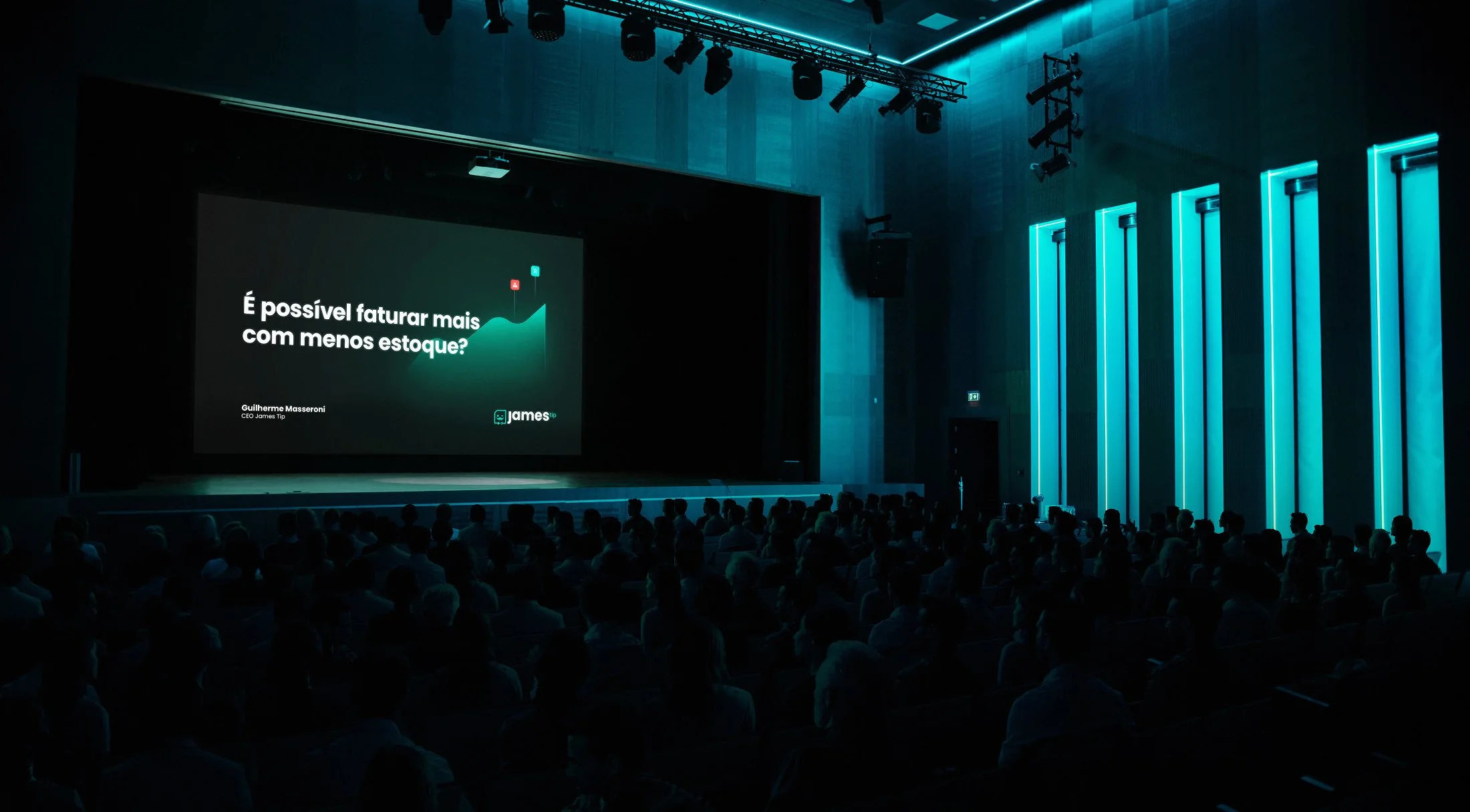 James Tip presentation on an event stage