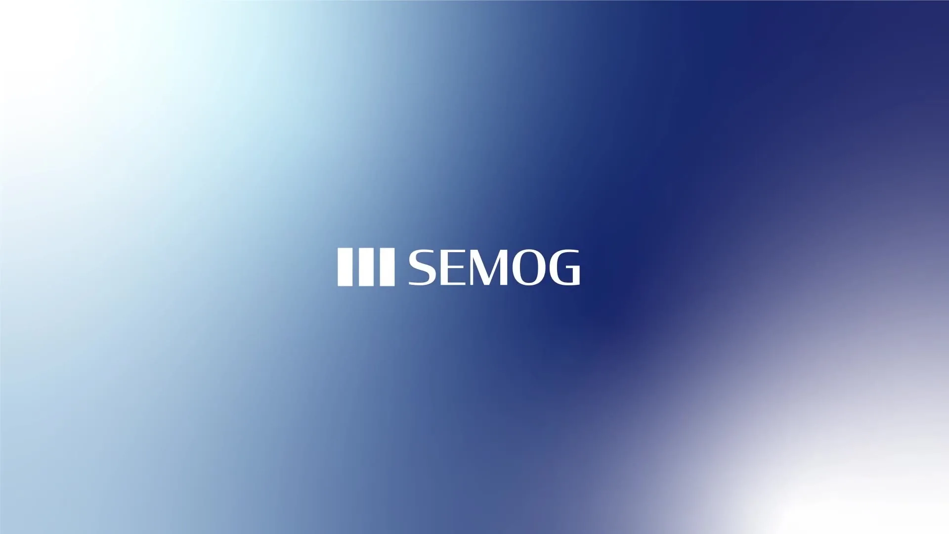 Semog logo over a blue gradient
