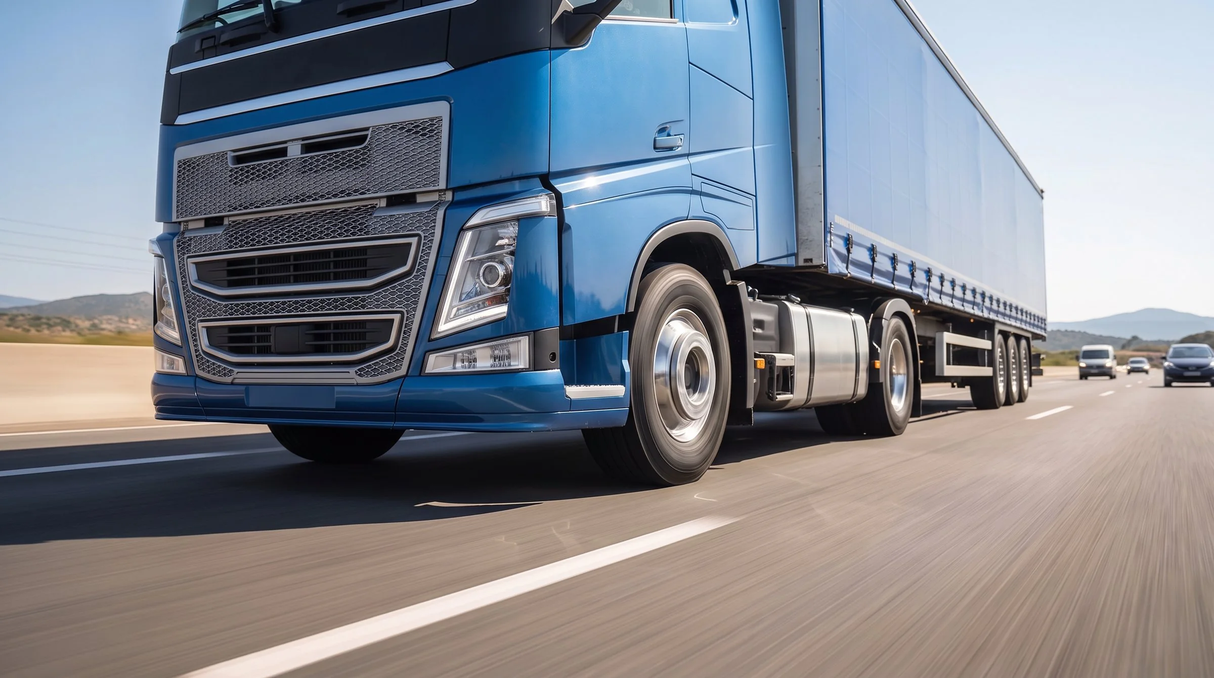 Final: blue truck on a highway