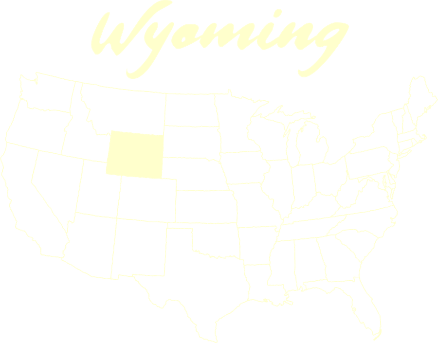 Map of the United States with Wyoming highlighted