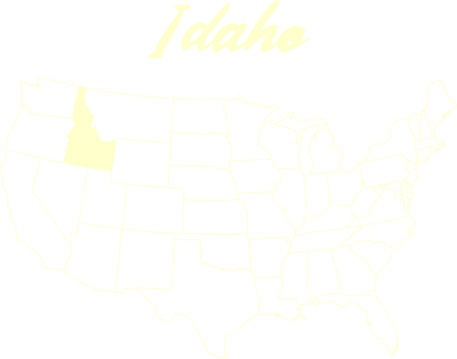 Map of the United States with Idaho highlighted