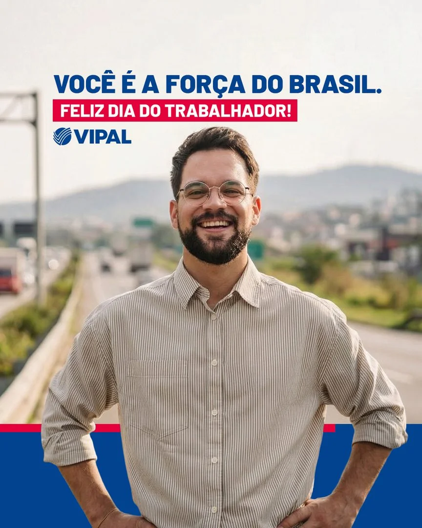 Vipal post for Labour Day: man beside a Brazilian highway