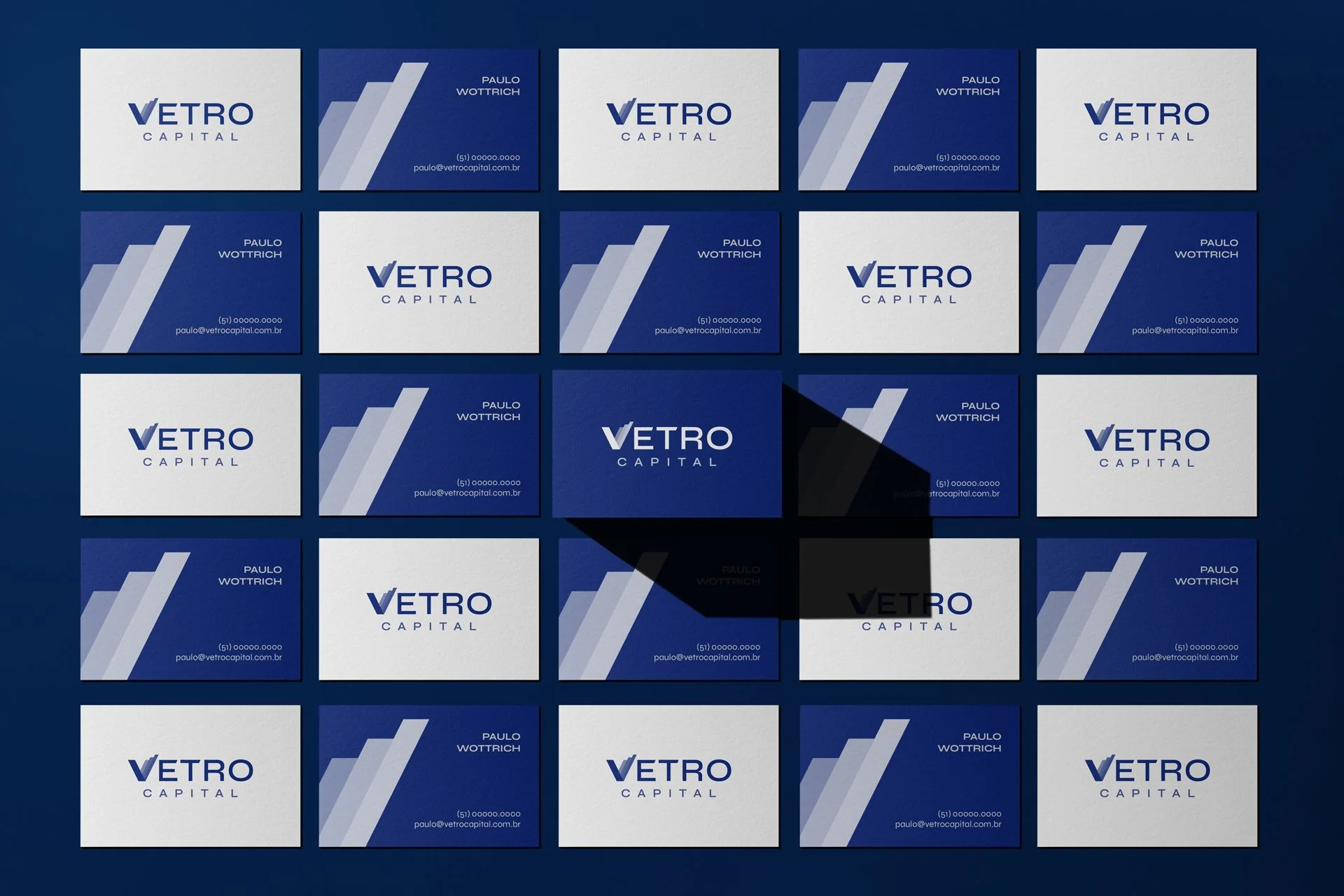 Grid of Vetro Capital business cards