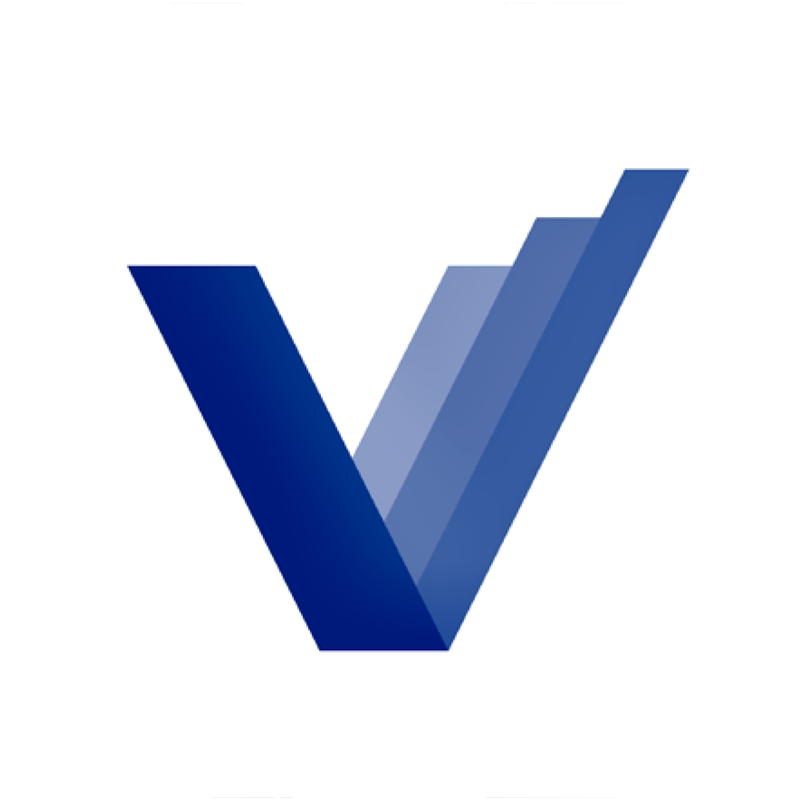 Vetro app icon: navy V on white