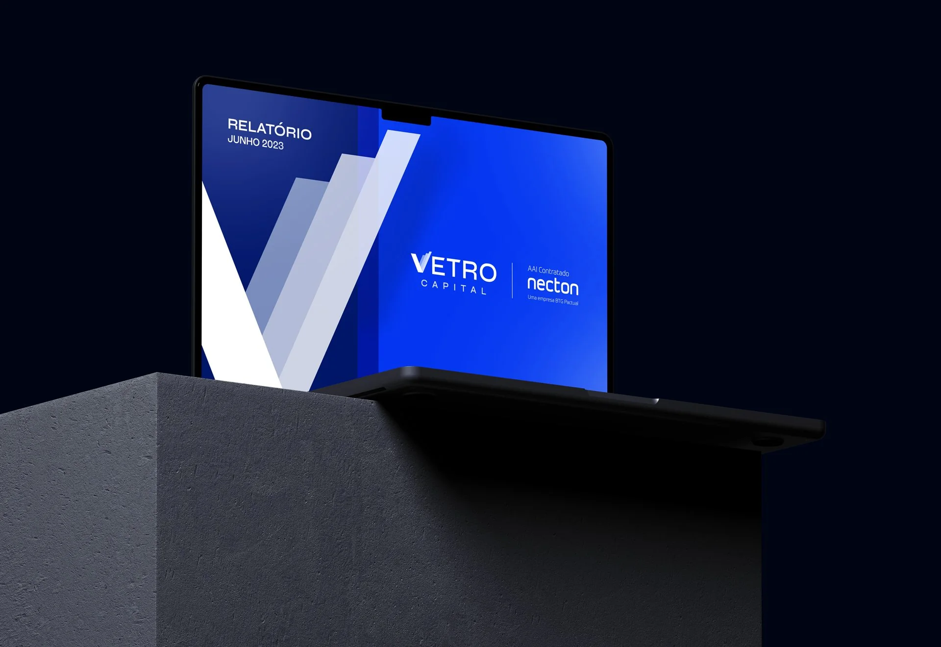 Vetro Capital report cover on a laptop