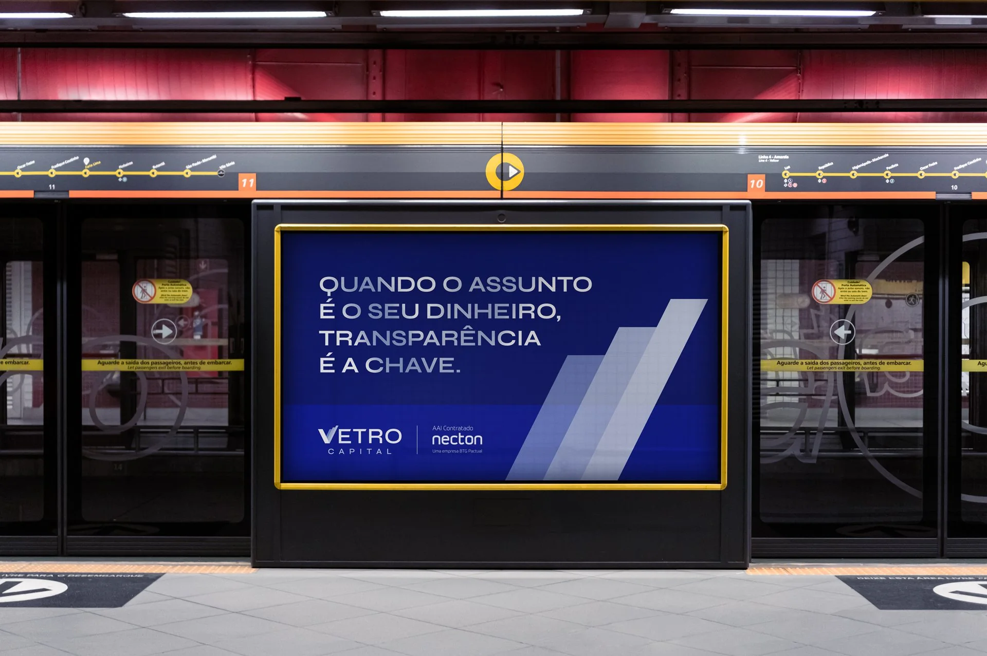 Vetro Capital ad on a subway platform